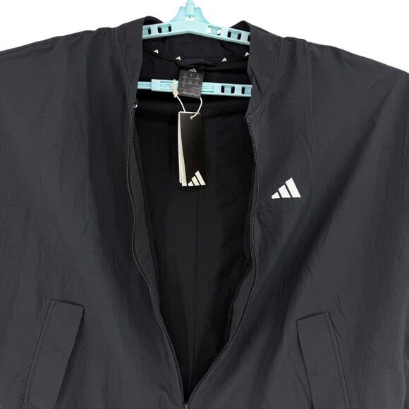Adidas Women's Multi Sport 3 Stripes Lightweight Black Bomber Jacket Size 2X NWT - Picture 5 of 12